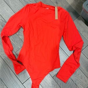 Skims Red Long Sleeve Bodysuit